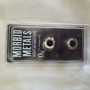 New Morbid Metals Gem Cluster Steel Plug Gauge